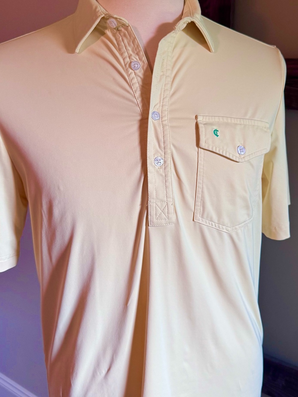Criquet Short Sleeve Polo Shirt - Pale Yellow